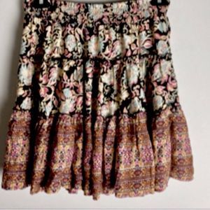 Rachel Zoe Black Floral Tiered Ruffle Mimi Skirl NWT Medium